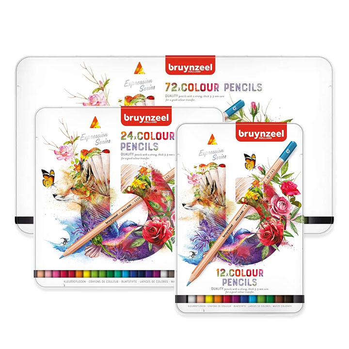 Farbičky bruynzeel Expression Series v plechovom obale / rôzne sady