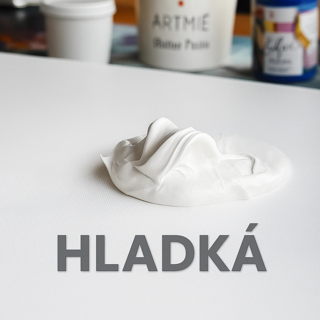 Hladká, našľahaná maslová pasta na plátne pripravená na textúrované umenie.