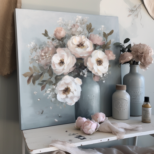 akrylová maľba kvetov 