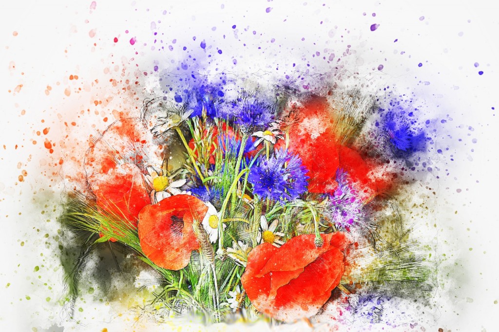 Ako na kvety maľované akvarelom?