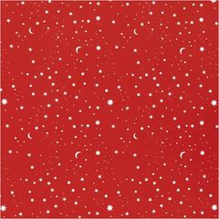 Baliaci papier  | tmavočervený Stars and moons 50 cm x 5 m