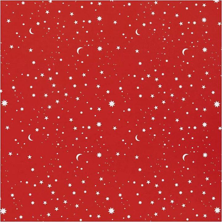 Baliaci papier | tmavočervený Stars and moons 50 cm x 5 m