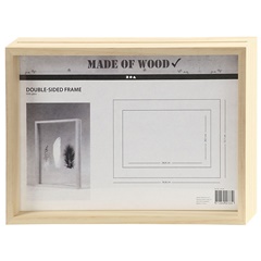 Drevený obojstranný rám s dvojitým sklom