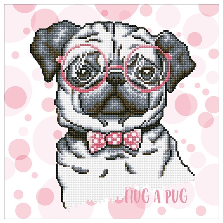 E-shop Diamantový obraz - Pug 35 x 35