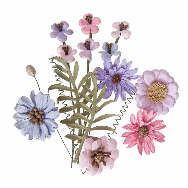E-shop Papierové kvety Pink &amp; Lavender - sada 12 ks