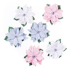 3D papierové kvety | Vianočná ruža farebné 6 ks