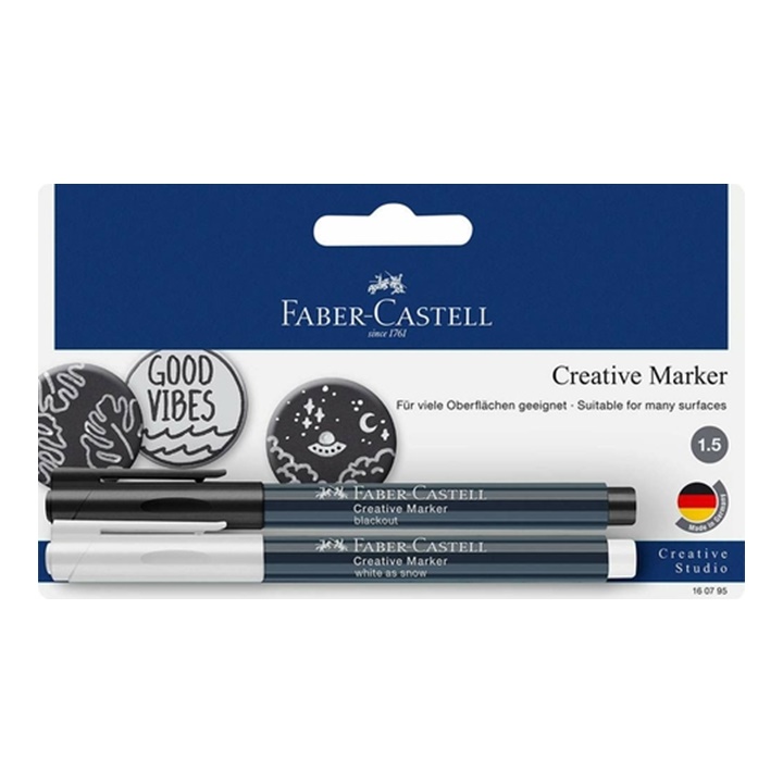 Faber Castell kreatívny popisovač biela/čierna