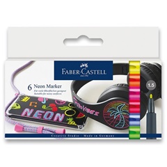 Set neónových popisovačov Faber Castell 6 ks