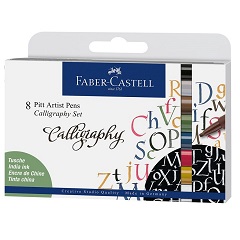 Kaligrafické perá Faber-Castell Pitt / set 8 ks