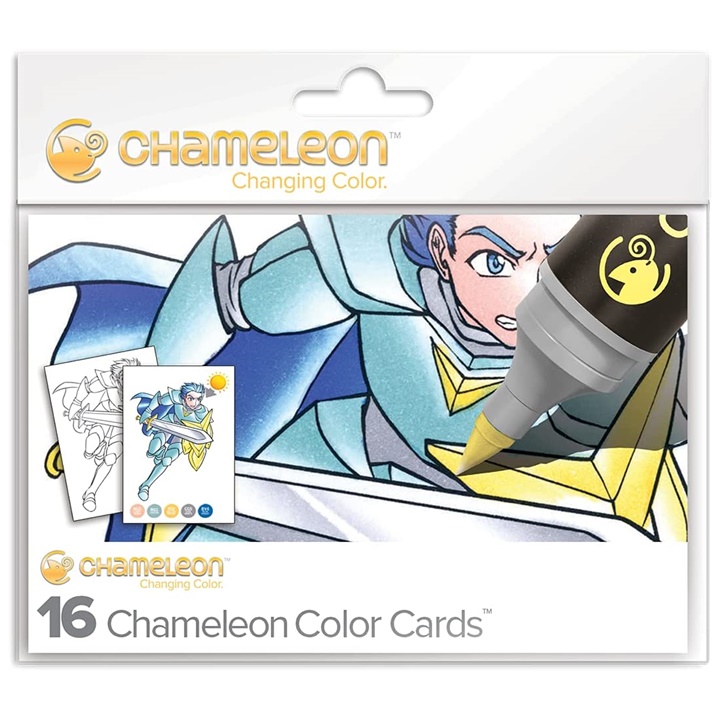 E-shop Chameleon kartičky na vymaľovanie - Manga / sada 16 ks