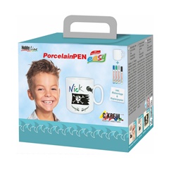 Perá na porcelán pre chlapcov - KREUL / sada 4 ks s hrnčekom