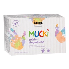 Pastelové detské prstové farby MUCKI / sada 6 x 150 ml