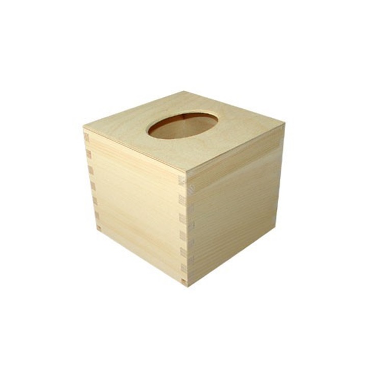 Drevená krabička na servítky - štvorec