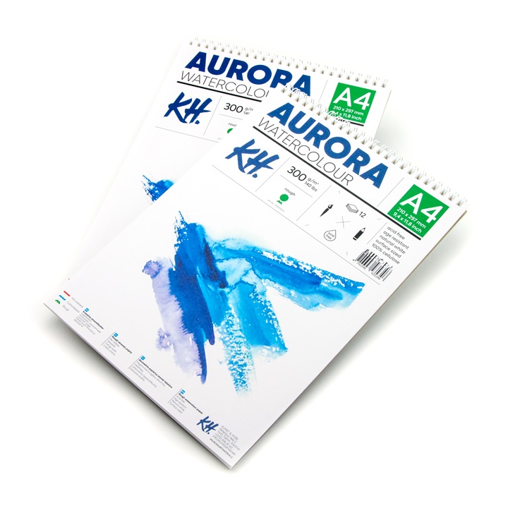 E-shop Akvarelový blok AURORA rough so špirálou - 12 listový