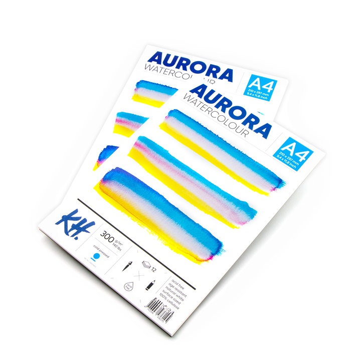 E-shop Akvarelový blok AURORA cold press - 12 listový