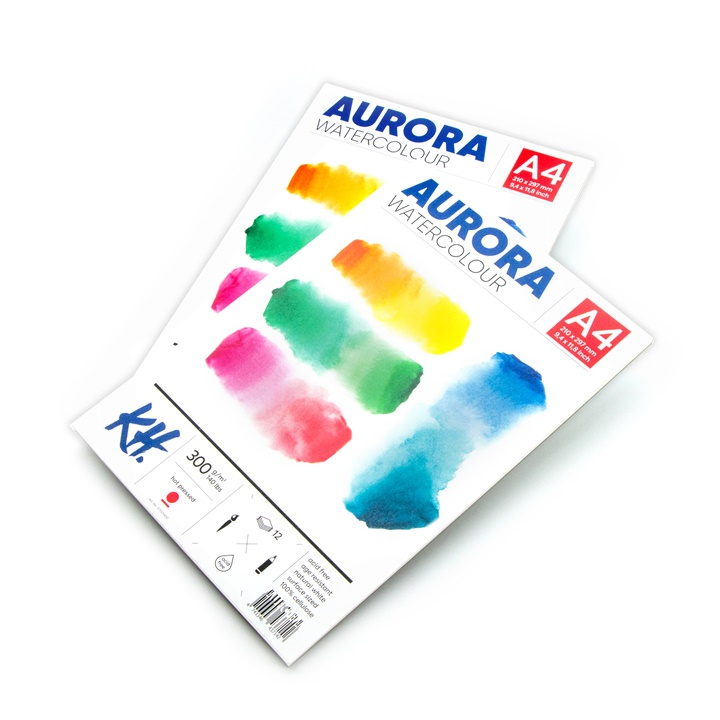E-shop Akvarelový blok AURORA hot press - 12 listový