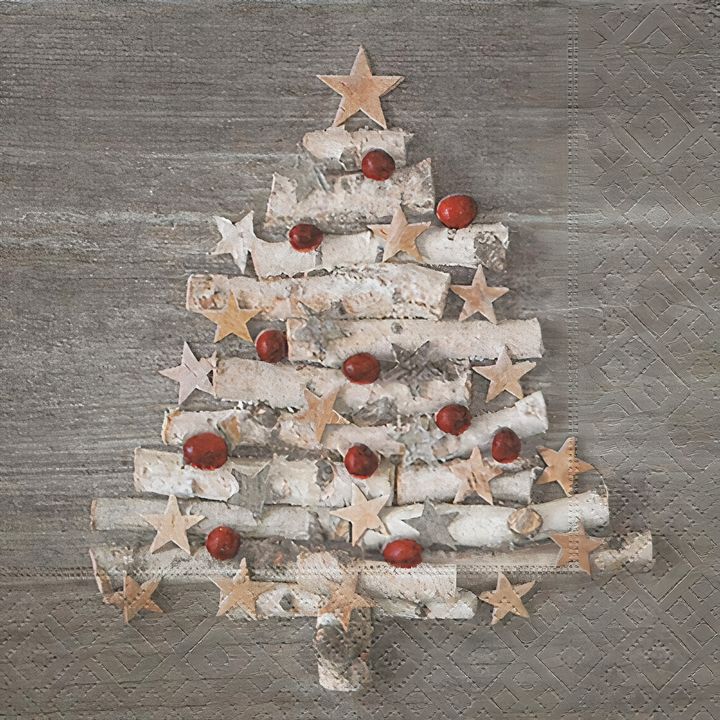 Servítky na dekupáž Prírodný vianočný stromček - 1 ks