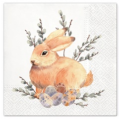 Servítky na dekupáž Watercolor Bunny - 1 ks