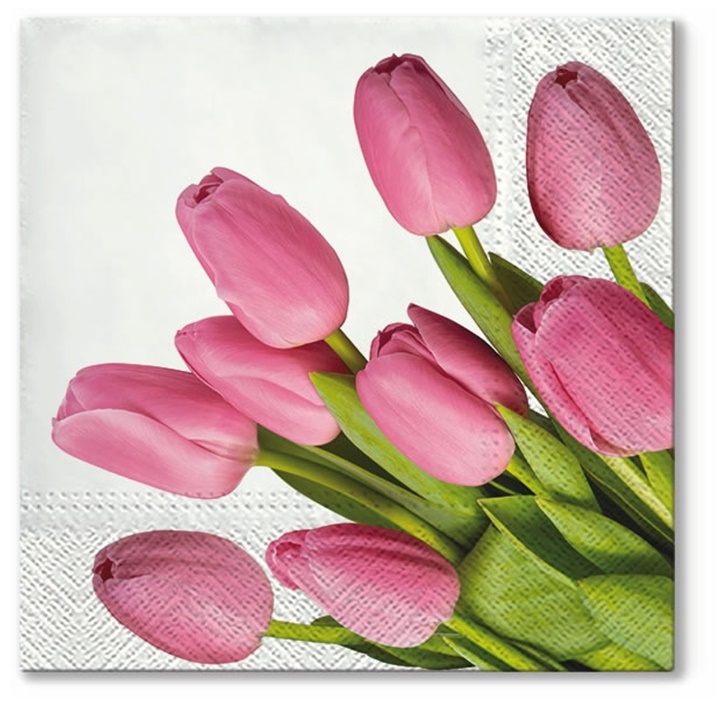 Servítky na dekupáž Lovely Tulips - 1 ks
