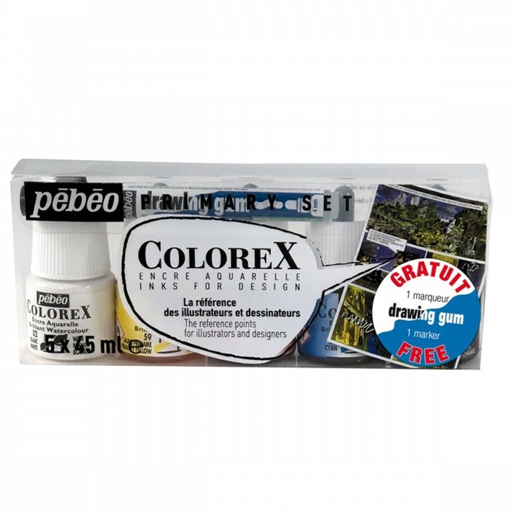 Akvarelový atrament Colorex Pebeo / základný set 5 x 45 ml