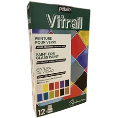 Sada farieb na sklo Pebeo Vitrail 12 x 20 ml
