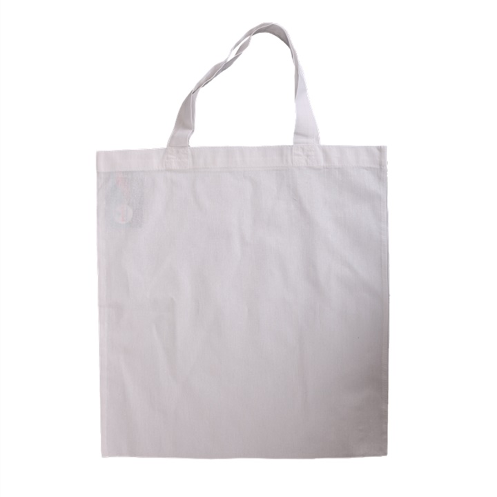 E-shop Bavlnená taška s krátkou ručkou biela 38 x 42 cm