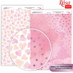 Papiere na scrapbooking Hearts A4 | rôzne odtiene