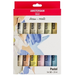 Sada akrylových farieb AMSTERDAM dream and create Pastel 12 x 20 ml