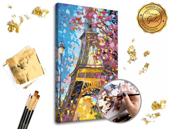 Maľovanie podľa čísel PREMIUM GOLD – Eiffel Tower