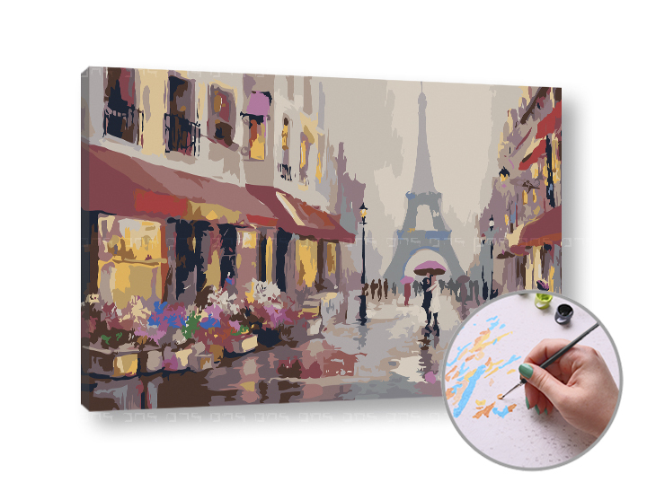 E-shop Maľovanie podľa čísel DÁŽĎ V PARÍŽI – nízka náročnosť