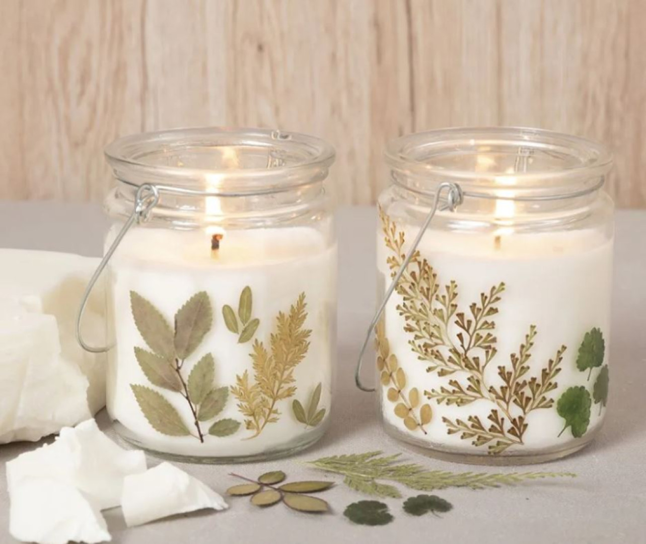 Vyrob si - dekoratívne sviečky s rastlinkami