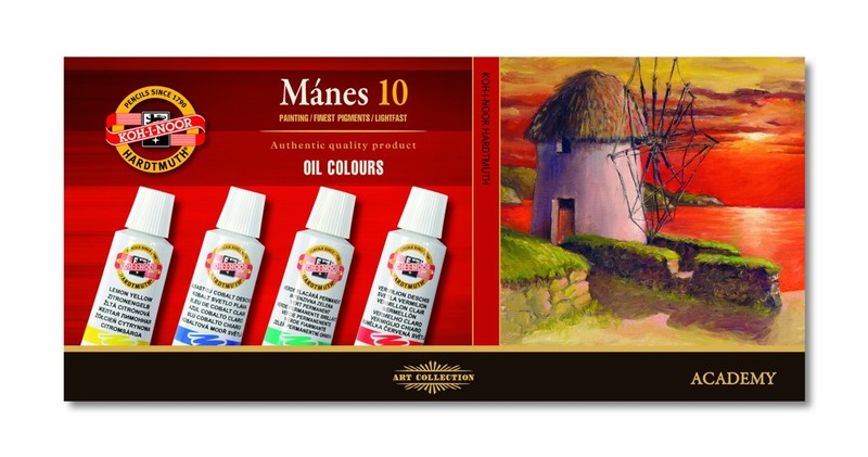 Sada olejových farieb KOH-I-NOOR Mánes / 10 x 16 ml