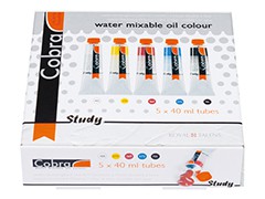Olejové farby riediteľné vodou COBRA Study Set 5x40ml