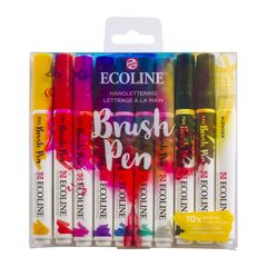 Akvarelové perá Ecoline Brush Pen Hand Lettering  | 10 dielna sada