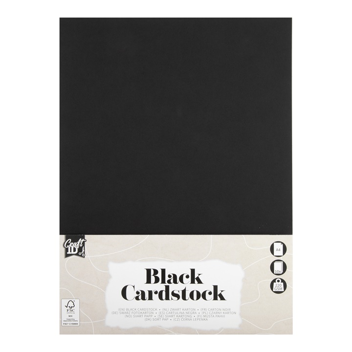 Blok čiernych papierov A4 10 listov