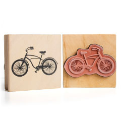 Drevená pečiatka bicykel