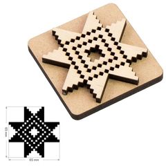 Drevená pečiatka ROSA TALENT č. 4 Geometry 6.5x6.5 cm