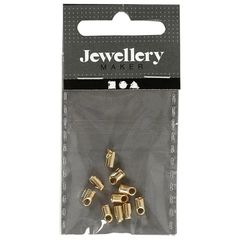 Koncovky na šperky s očkom, zlaté, 3 mm, 10 ks