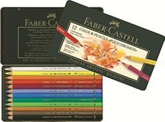 Pastelky Polychromos set 12 ks - plech