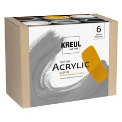 Sada akrylových farieb KREUL Triton Base & Neutral Colors 6 x 750 ml 