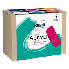 Sada akrylových farieb KREUL Triton Modern Mix Colors 6 x 750 ml
