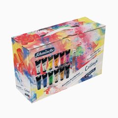 Sada akrylových farieb Schmincke College 12 x 200 ml a štetce da Vinci