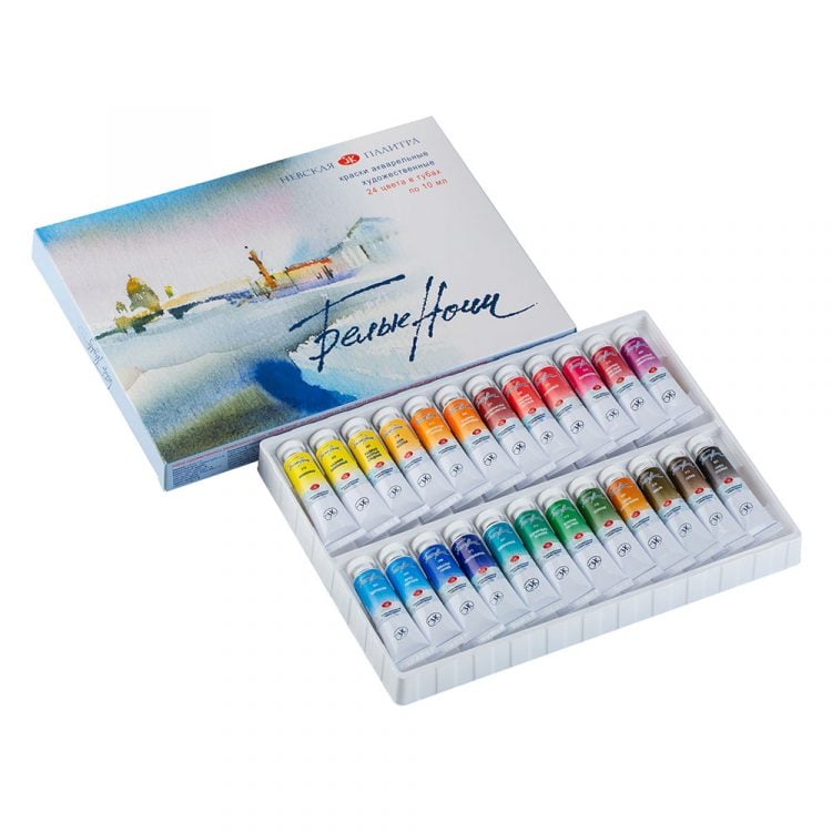 Sada akvarelových farieb White Nights v tubách / 24x10 ml