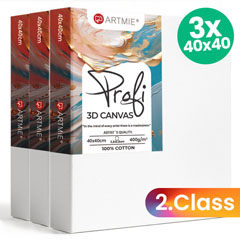 Sada ARTMIE 3D maliarskeho plátna 3 ks - 2. akosť - 40x40 cm