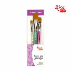 Sada plochých štetcov Hobby & Craft ROSA TALENT 3 ks