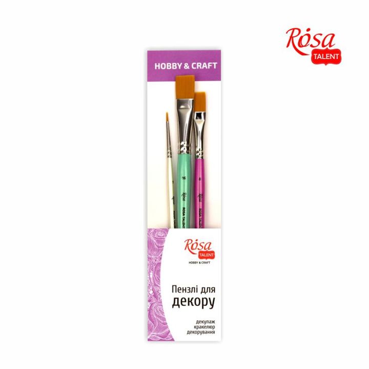 Sada štetcov Hobby &amp; Craft ROSA TALENT ploché a okrúhle 3 ks