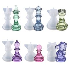 Silikónová forma na odlievanie -  šachové figúrky - 6 dielny set