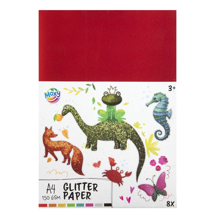 Trblietavý farebný papier A4 | 8 listov