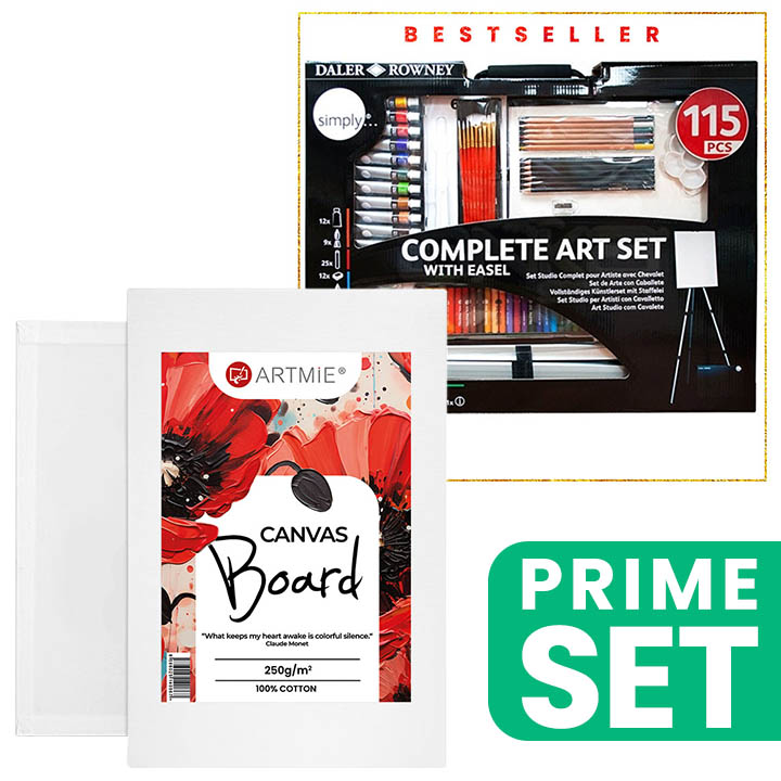 Veľká umelecká sada START s plátnom na lepenke ARTMIE